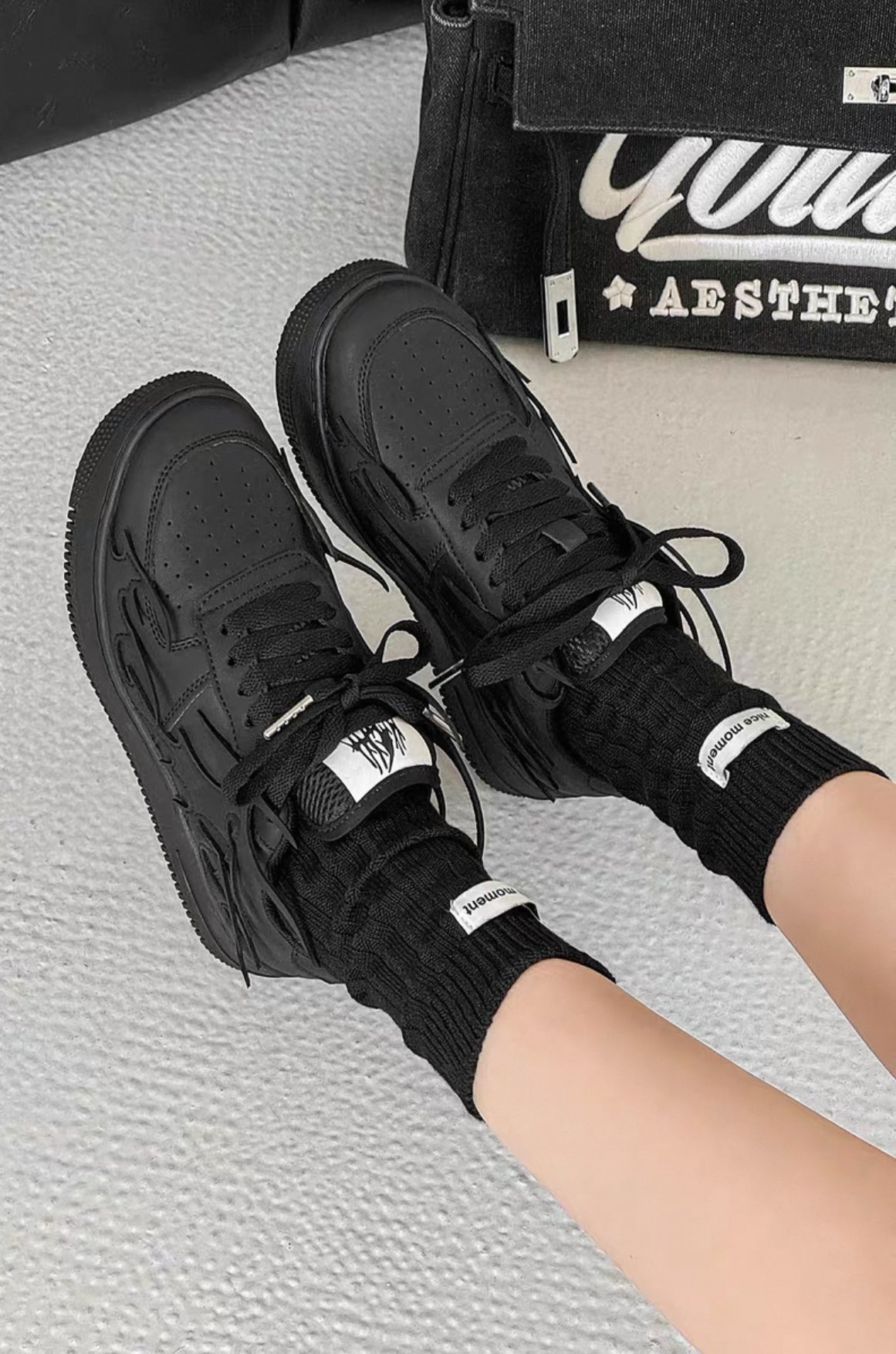 Black Flame Sneaker - UNISEX