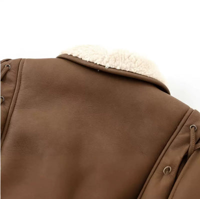 Luxurious Faux Leather Jacket - Women