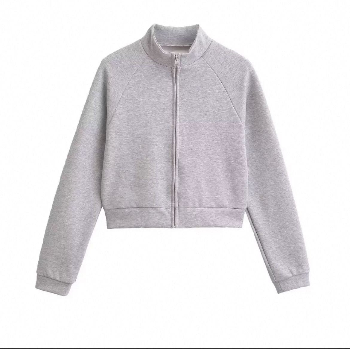Cropped Zip Up Sweatshirt - DAMEN