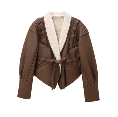 Luxurious Faux Leather Jacket - Women
