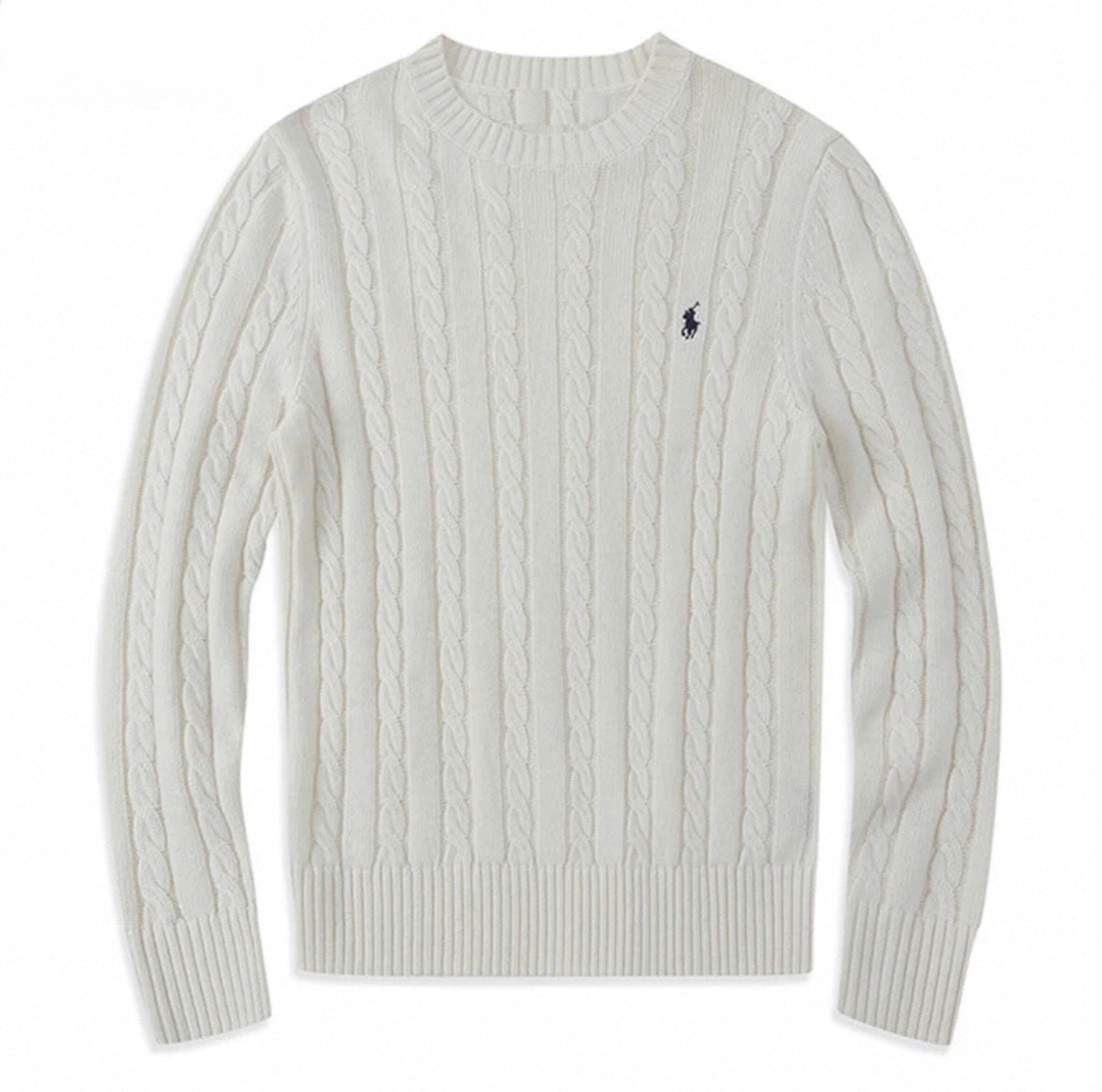 Cable Knit Polo Sweater - Herren
