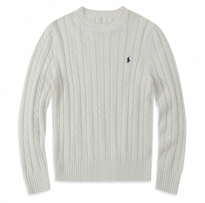 Cable Knit Polo Sweater - Herren