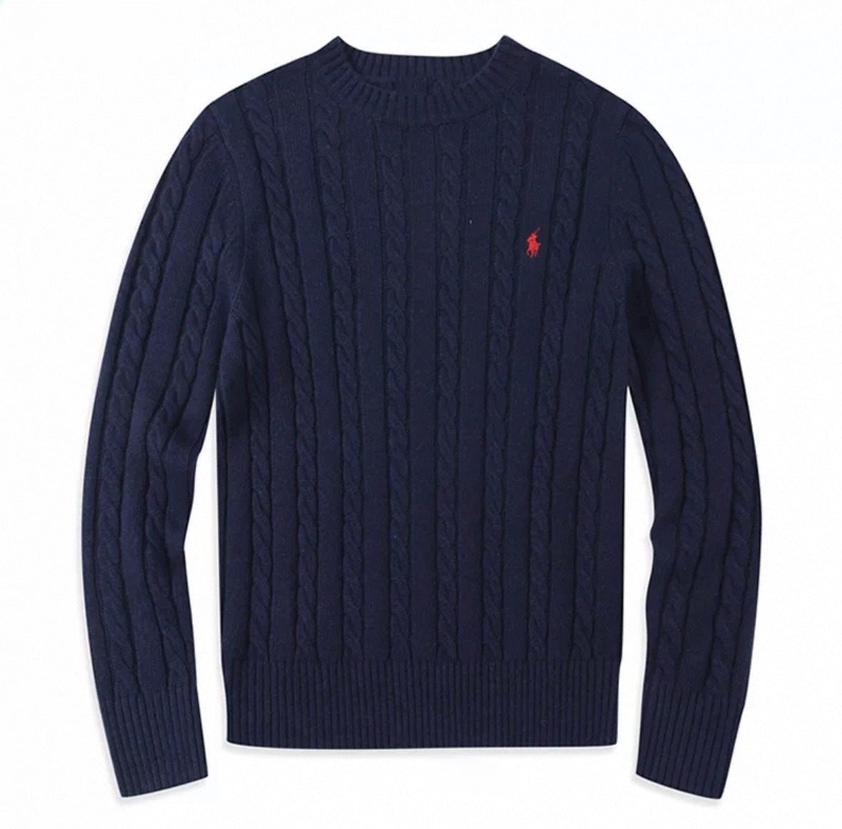 Cable Knit Polo Sweater - Herren