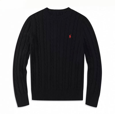 Cable Knit Polo Sweater - Herren