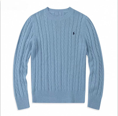 Cable Knit Polo Sweater - Herren